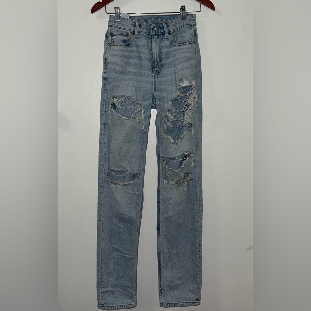 American Eagle Highest Rise Baggy Straight Jeans – Size 000